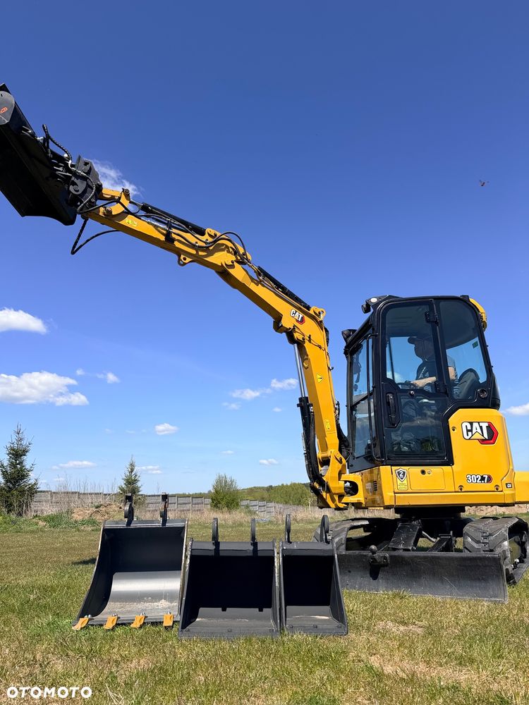 Caterpillar Minikoparka Cat 302.7 3xłyżki Skarpowa hydrL\P dodatkowe linie hydrauliczne szybkozłącze Gąsienice jak Nowe WIDŁY WIERTNICA za dopłatą - 17