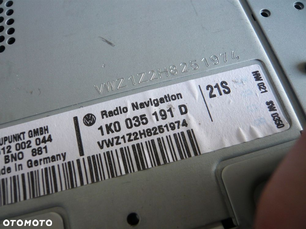 radioodtwarzacz vw touran i lift 1k0035191d - 2