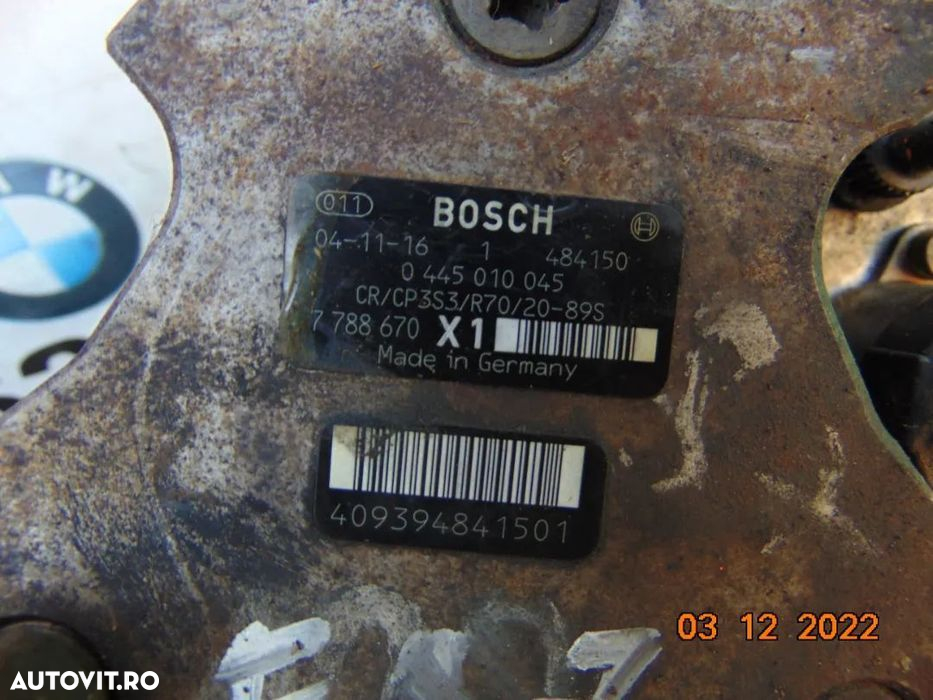 Pompa inalte BMW E87 2.0 E46 E90 e60  pompa inalte presiune dezmembrez - 5