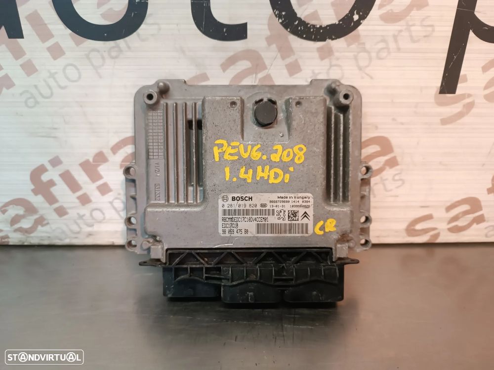 UNIDADE / CENTRALINA DO MOTOR PEUGEOT 208 1.4HDI 0281019820 9805947580 EDC17C10 - 1