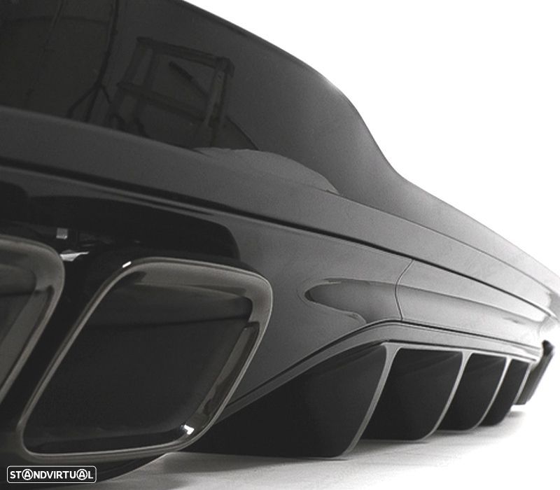 DIFUSOR MERCEDES W206 AMG 21- LOOK C63 + PONTEIRAS DE ESCAPE PRETAS - 3