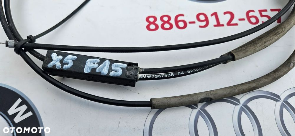 BMW X5 F15 Cięgno maski silnika Linka otwierania maski Zamek maski 7367536 - 2