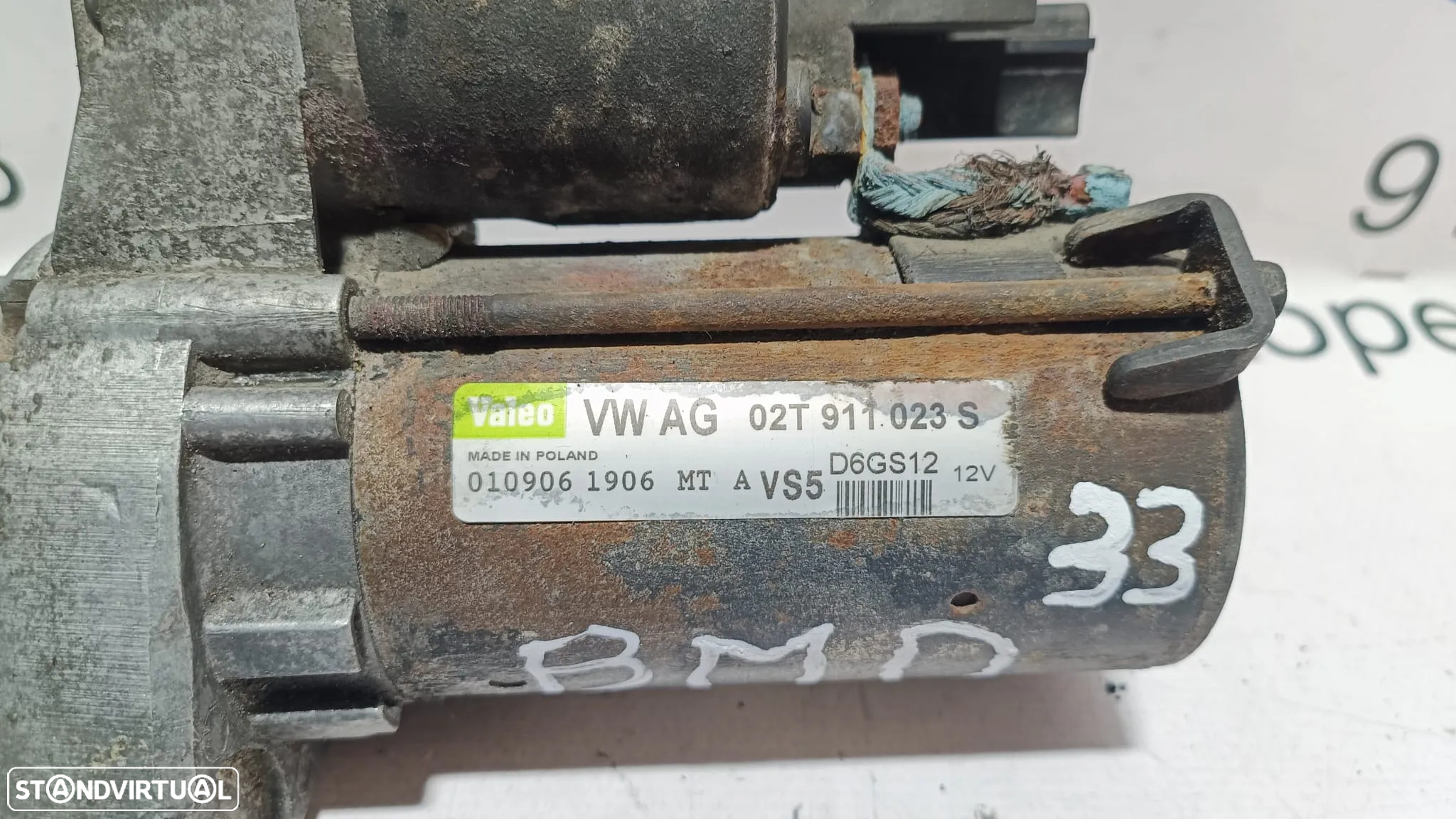 MOTOR ARRANQUE VOLKSWAGEN POLO 9N 1.2i 6V 54CV BMD 02T911023S 02T911023 FOX GOLF V 5 MK5 SEAT IBIZA 6L LEON 1P CORDOBA - 3
