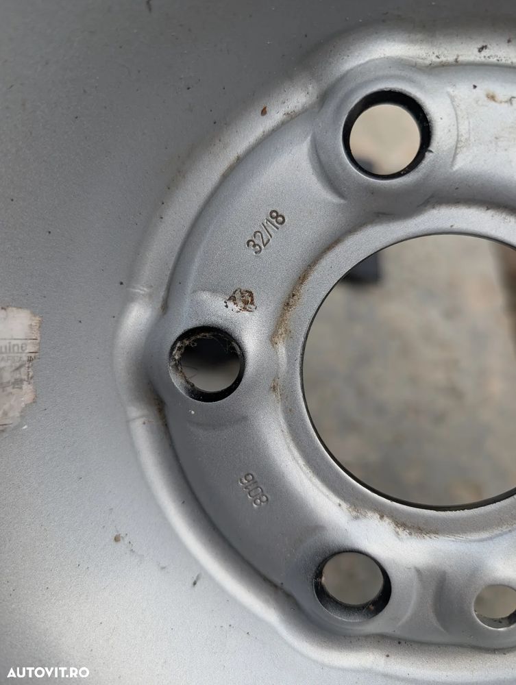 Janta tabla R15'' 5x98 Roata Rezerva FIAT Doblo 2 II Combo D Ducato 3 Typ250 MWT T072 - 5