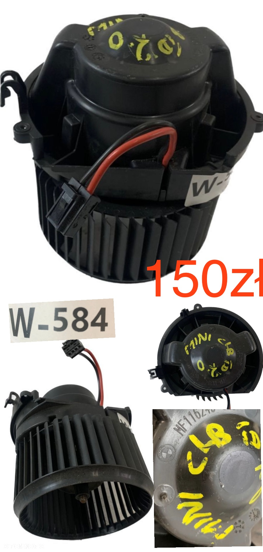 Wentylator dmuchawa nagrzewnicy Renault Clio V Captur II 2019r-> BMW F10 F11 F01 F12 F13 2010-2018r Volkswagen T6 Berlingo III Partner III Chevrolet Captiva Opel Antara 2006-2011r Volvo V70 S60 XC70 XC90 BMW F20 F21 F30 F31 2011-2018r BMW 5 E60 E61 MINI F56 Cooper 2006-2020r Mercedes W210 W211 - 10
