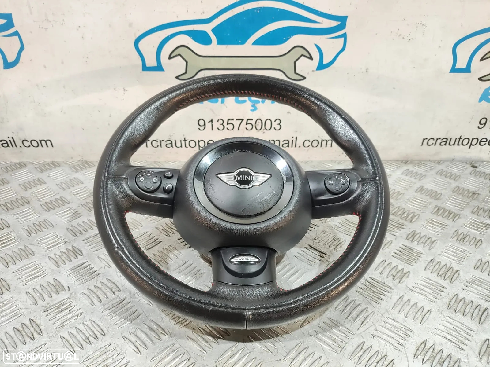 Volante + Airbag Completo Mini Cooper JCW Original - R56 R57 R58 R59 R60 - Comandos Multifunções John Cooper Works Guiador - 3