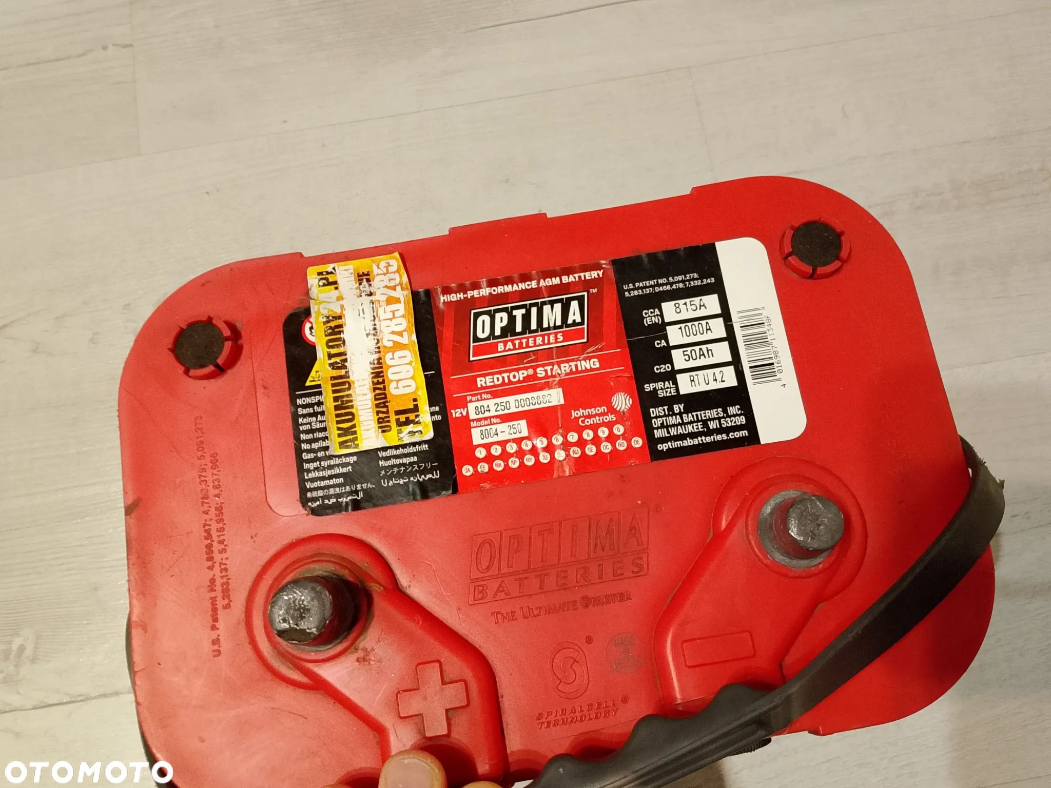 Ponadprzeciętny amerykański akumulator Optima RedTop RTU 4.2 - 1