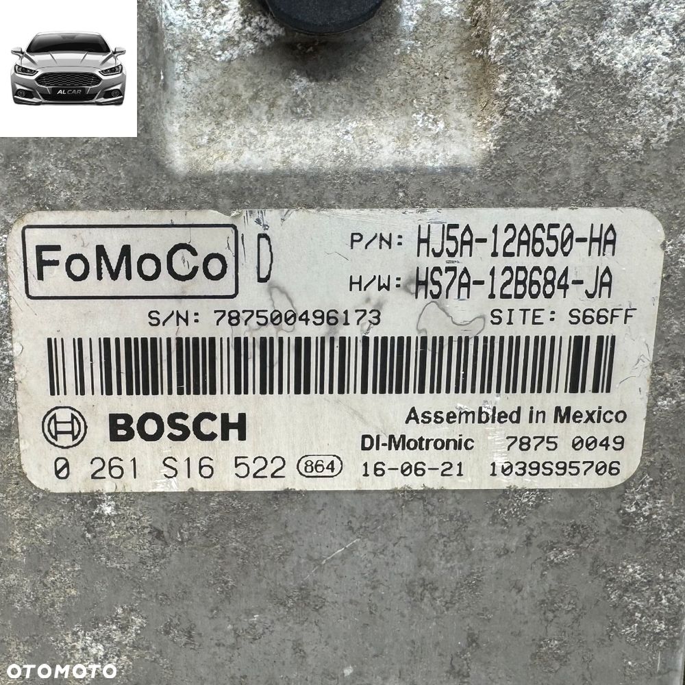STEROWNIK SILNIKA 2.0 ECOBOOST FORD ESCAPE MK3 HJ5A-12A650-HA - 3