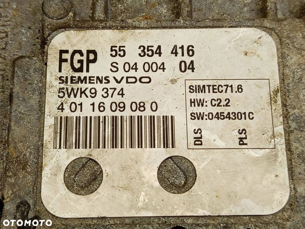 STEROWNIK KOMPUTER OPEL VECTRA C SIGNUM 1.8 55354416 5WK9374 SIMTEC71 - 5