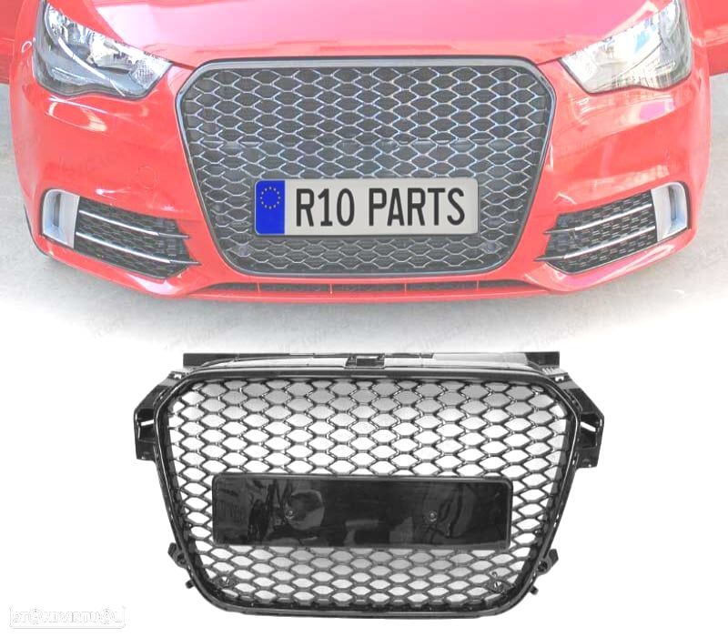 GRELHA DIANTEIRA AUDI A1 LOOK RS1 12-15 PRETO - 1