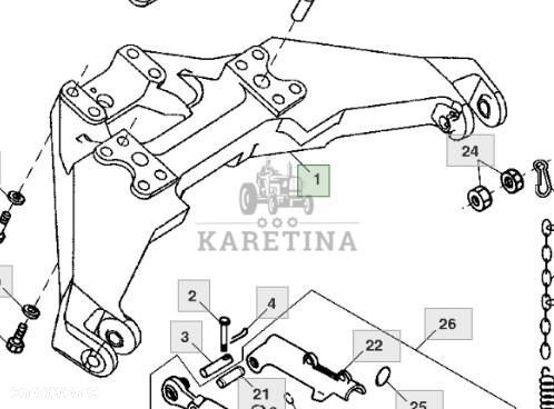 John Deere 8110 8210 8310 8410 Podpora Stabilizator Zaczepu CZĘŚCI R134168 - 1