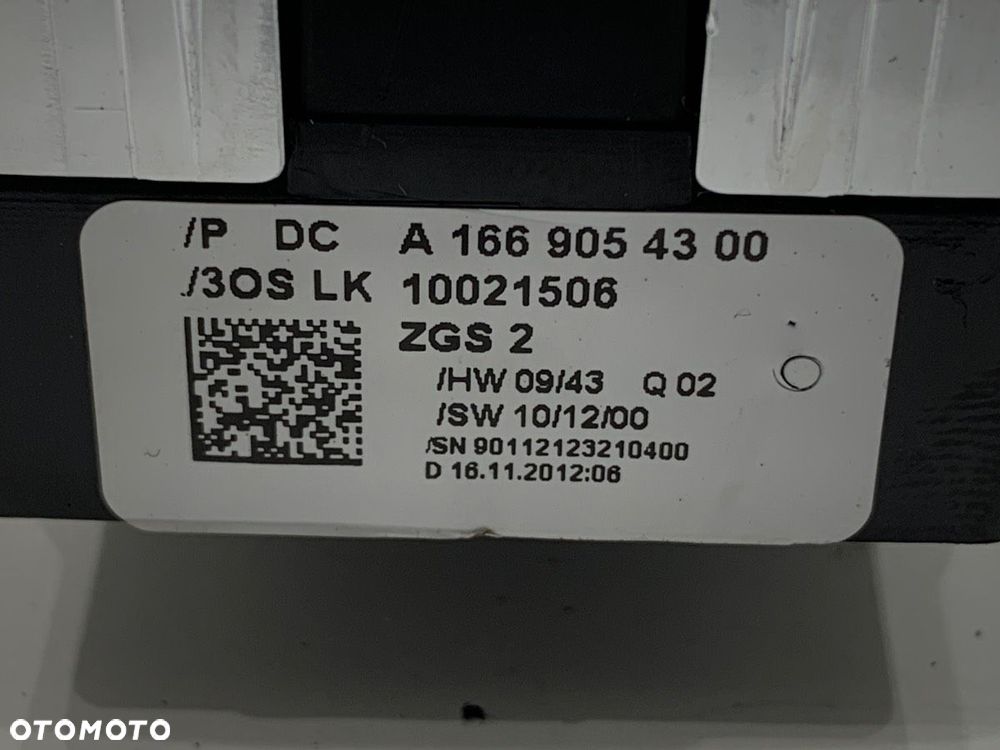 PRZEŁĄCZNIK SZYB  MERCEDES-BENZ KLASA A (W176) 2012 - 2018 A 180 (176.042) 90 kW [122 KM] benzyna - 7