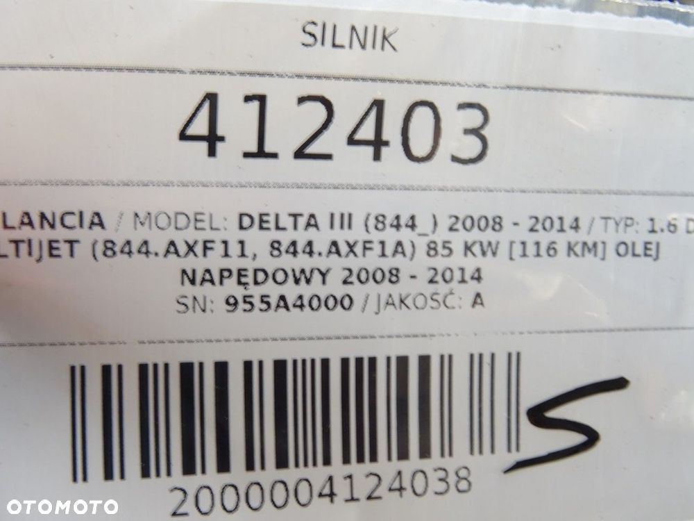 SILNIK  LANCIA DELTA III (844_) 2008 - 2014 1.6 D Multijet (844.AXF11, 844.AXF1A) 85 kW [116 KM] - 7
