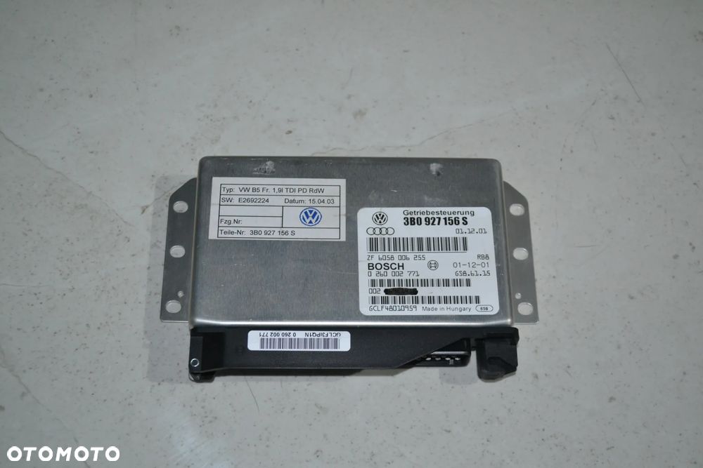 VW PASSAT B5 FL STEROWNIK AUTOMATYCZNEJ SKRZYNI BIEGÓW 3B0927156S - 1