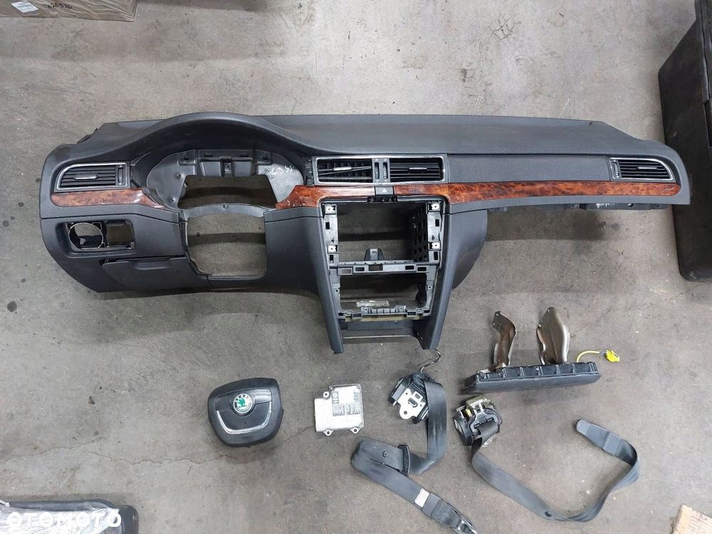 ZESTAW AIRBAG KOKPIT DESKA MODUŁ PODUSZKI PASY SKODA SUPERB II - 1