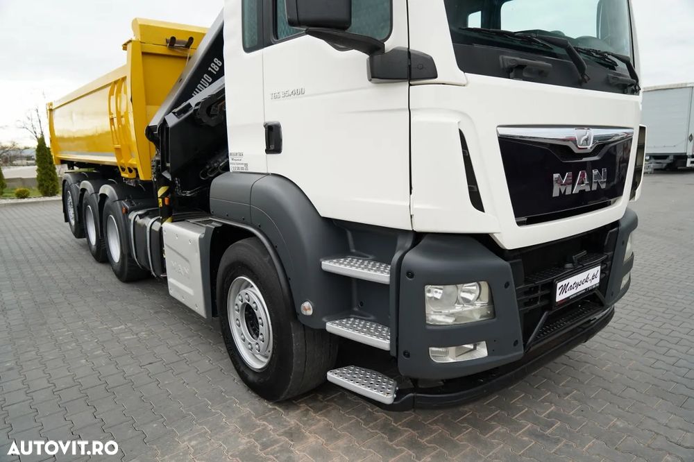 MAN TGS 32.400 / 8x4 / TRIDEM / BASCULATOR DUPLĂT / HIDRODECKER / BORDMATIC + HIAB 188 E-3D HDS / ROTATOR / PILOT / EURO 6 - 16