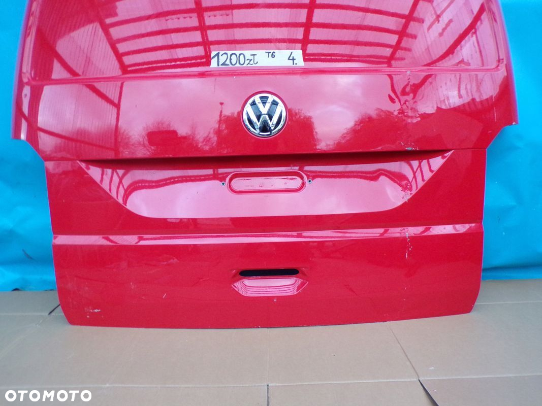 VW T6 TRANSPORTER 15- KLAPA TYLNA PEŁNA CZERWONA - 3