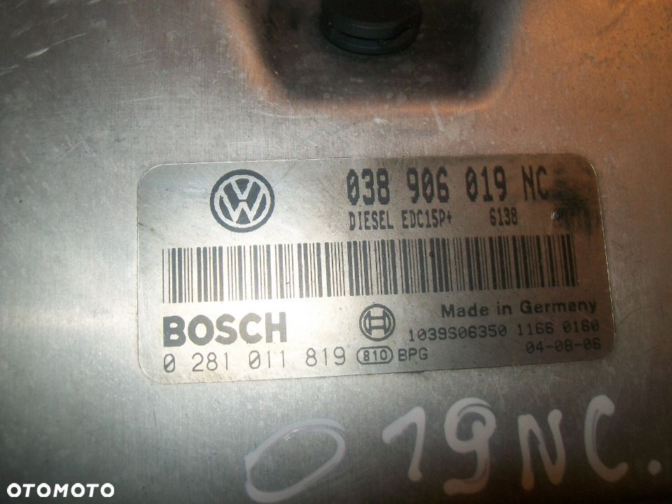Komputer sterownik Polo 1.9TD 0281011819 038906019NC - 2