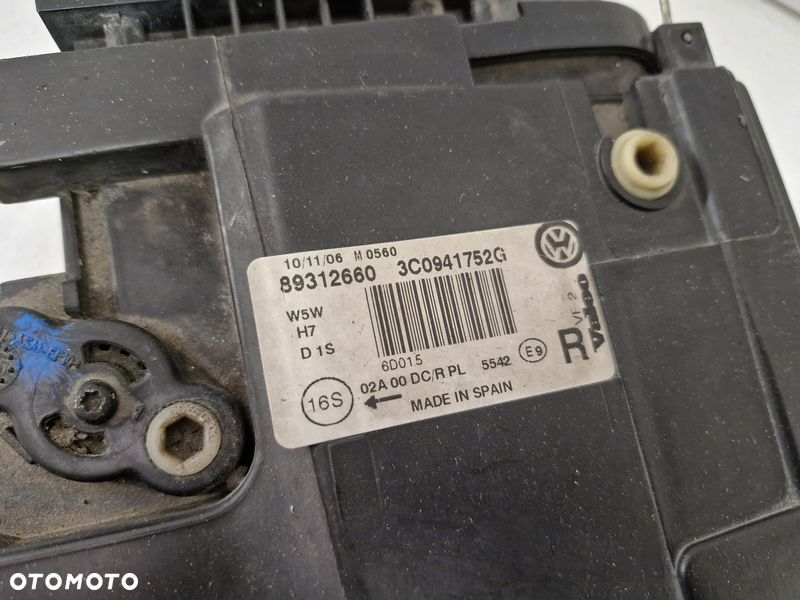 VOLKSWAGEN PASSAT B6 LAMPA PRAWY PRZÓD XENON EUROPA 3C0941752G - 5