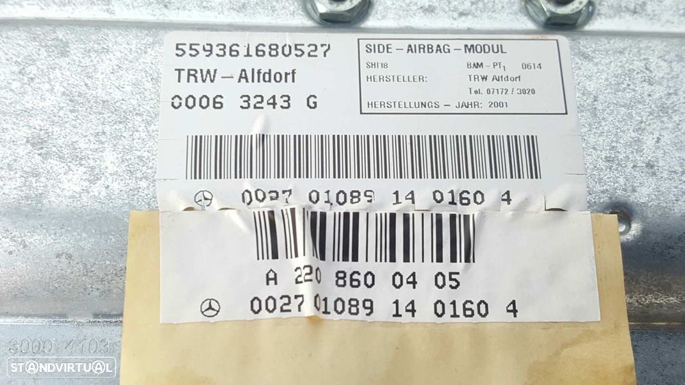 AIRBAG PORTA DIANTEIRA DIREITA MERCEDES CLASE S (W220) BERLINA 400 CDI (220.028) - 3