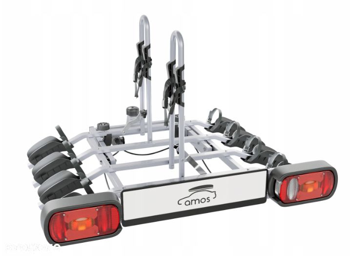 Bagażnik Rowerowy Platforma Na Hak 4 Rowery Amos TYTAN 4 13Pin Uchylny + Wieszak Darmowa Wysyłka