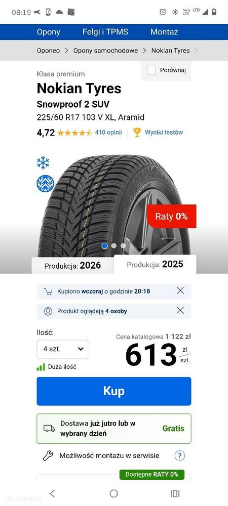 225.60.18  opony Nokian  Firestone 4 sztuki - 4
