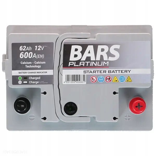 Akumulator Bars Platinum 12V 62Ah 600A EN P L2B - 15 kg - 4