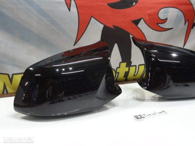 Capas, carcaça espelhos M4 look preto brilhante BMW F10 F11 F18 Pre LCI 2011-2013 em plástico - 5