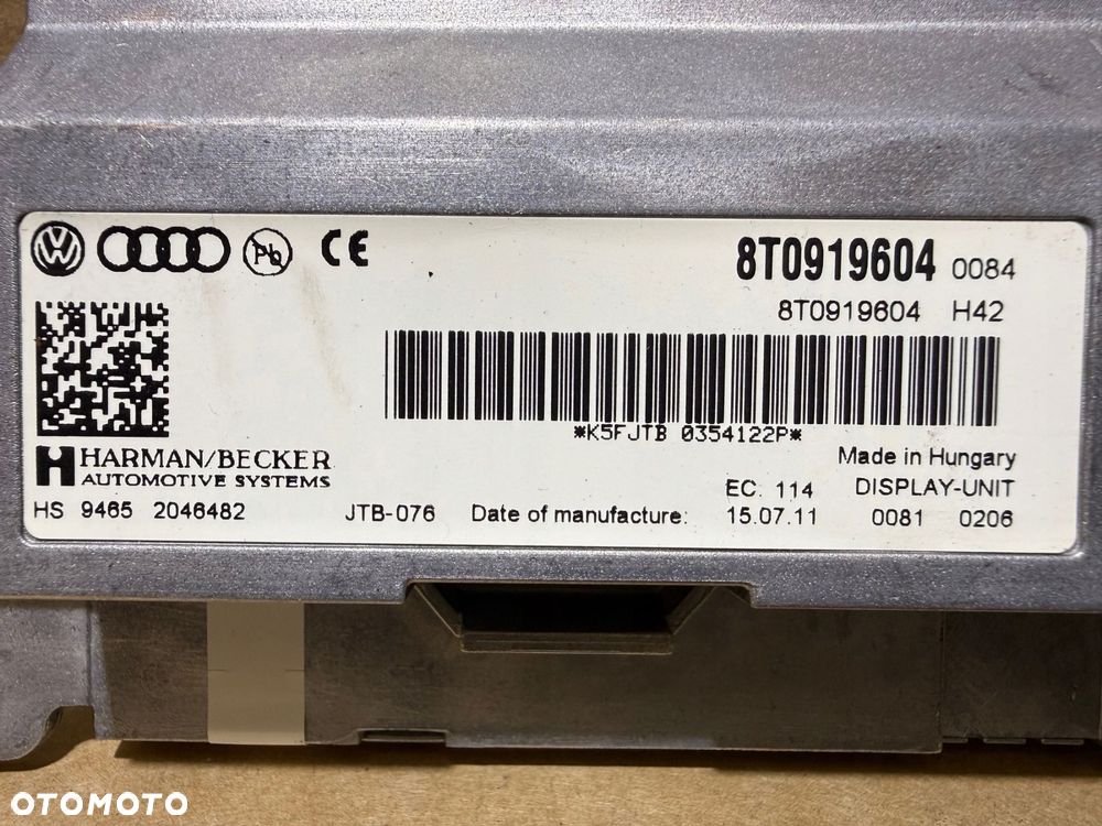 audi a4 b8 a5 8t q5 8r wyświetlacz ekran lcd 8t0919604 - 6
