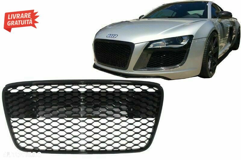 Grila centrala Audi R8 (2007-2012) Negru lucios- livrare gratuita - 9