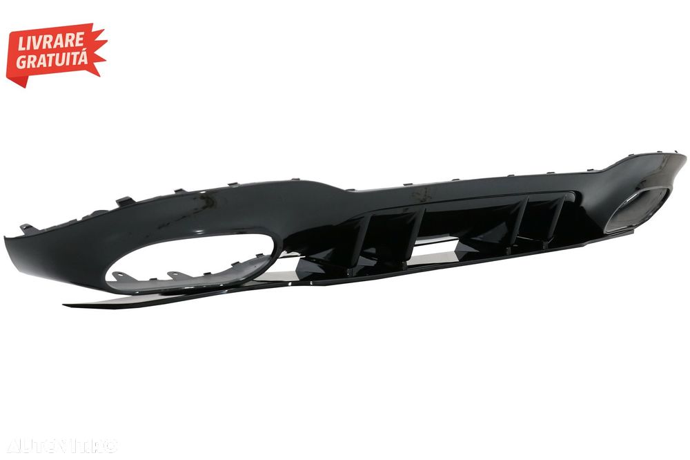 Difuzor Bara Spate cu Evacuari Negre si Capace Oglinzi Mercedes A-Class V177 Sedan- livrare gratuita - 3