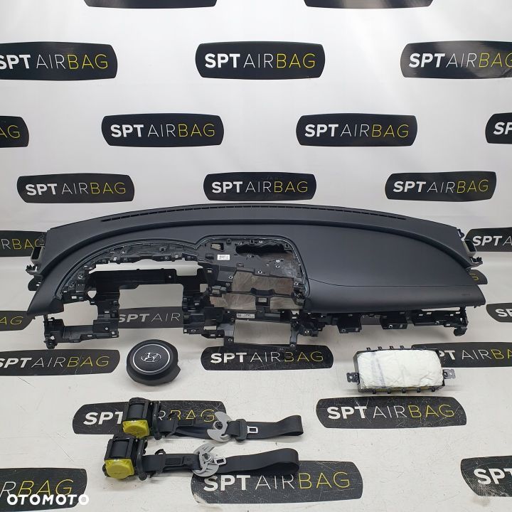 ELANTRA VII 7 DESKA ROZDZIELCZA KONSOLA KOKPIT PULPIT PODUSZKI AIRBAG AIR BAG PASY KIT SET - 1