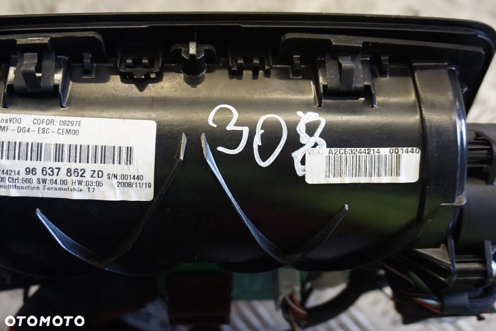 WYŚWIETLACZ EKRAN 308 I T7 SW 6593C7 96637862ZD PEUGEOT 2007-2011 - 7