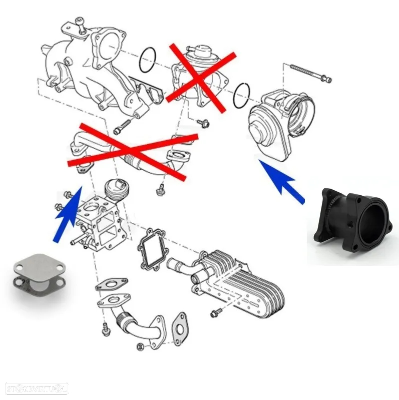 SUPRESSOR EGR VW AUDI SEAT SKODA 1.2 1.4 1.9 2.0 TDI - PRETO - 6