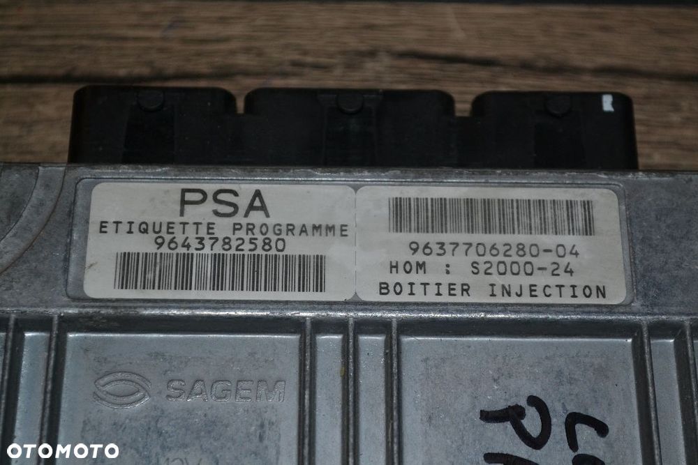 CITROEN PEUGEOT 1,4 B KOMPUTER STEROWNIK SILNIKA 9643782580 - 2