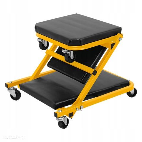 LEŻANKA WARSZTATOWA SKŁADANA SIEDZISKO TABORET STOŁEK WÓZEK 2w1 150kg 91x41 - 9