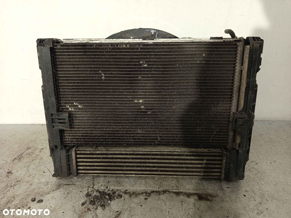 + CHŁODNICA WODY CIECZY BMW E90 E91 E92 E93 E87 1.8D 2.0D 2.5D DIESEL WENTYLATOR KLIMATYZACJA KOMPLET ! - 1