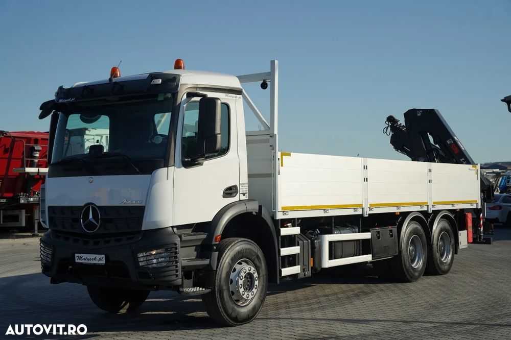 Mercedes-Benz AROCS 2636 / 6x4 / LIVRARE 7,6 M + HIAB 188 B-3 HDS / PODEA REZISTENTĂ / RADIOCOMANDĂ / ROTATOARE / FURCĂ PENTRU PALEȚI / EURO 6 - 8