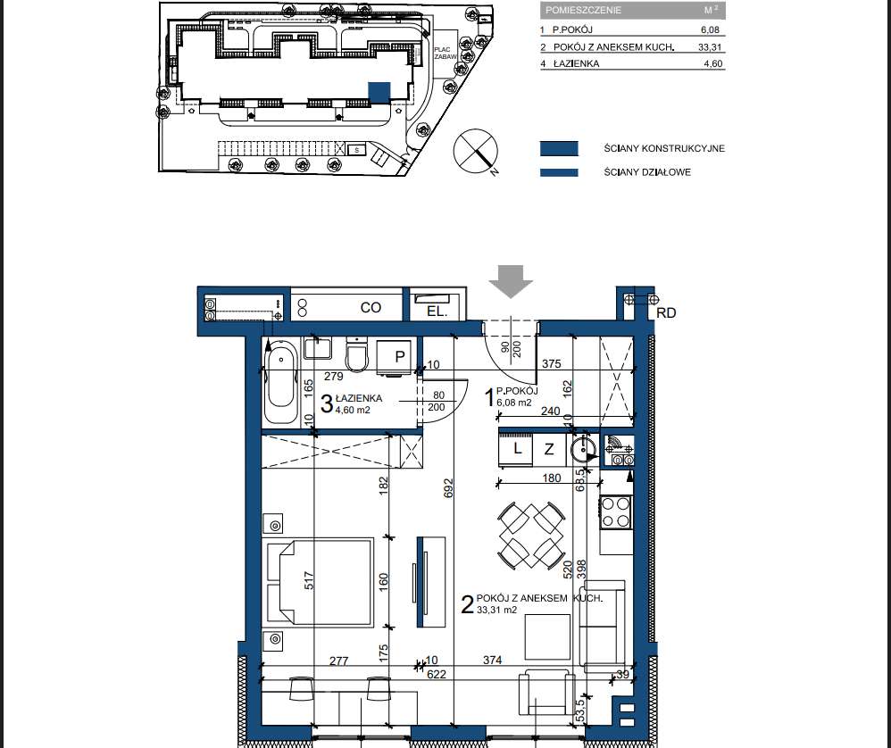 Apartament na Olszy, w stanie deweloperskim, bez 2 % podatku PCC.
