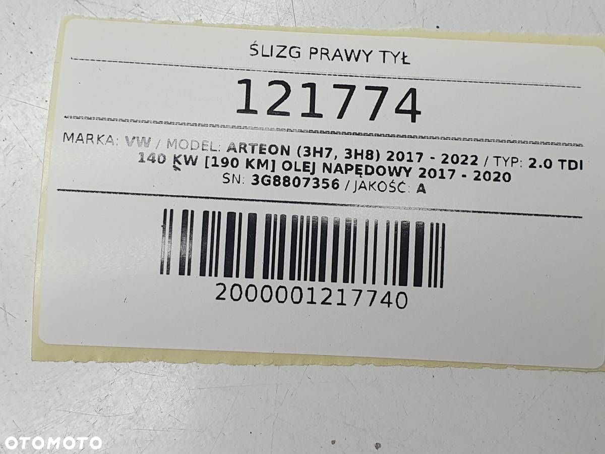 ŚLIZG ZDERZAKA TYŁ TYLNY PRAWY MOCOWANIE VW ARTEON 3G8807356 - 7