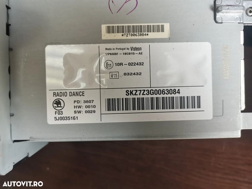 Radio CD 5J0035161 SKODA FABIA 2 - 3