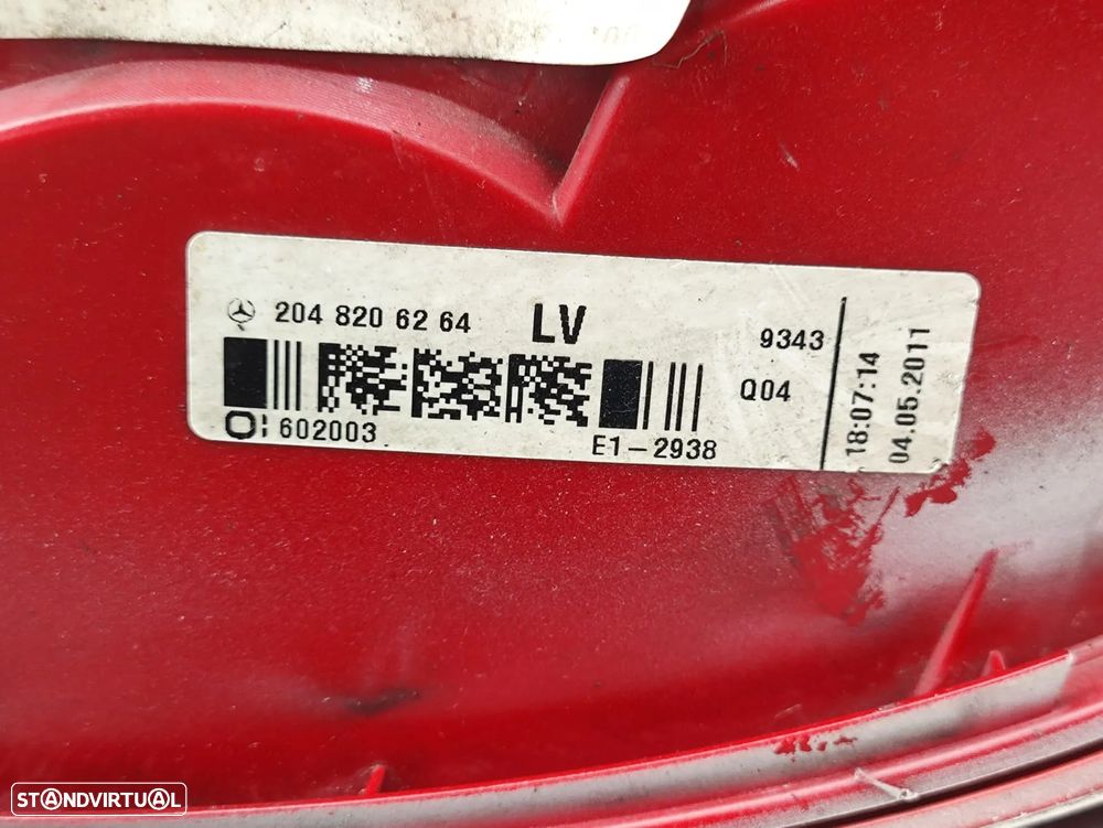 Farolins Tras Traseiros Esquerdo Direito Originais LED Mercedes Benz Classe C W204 Facelift Carrinha Station 2048206564 2048206264 2007 - 2014 - 10