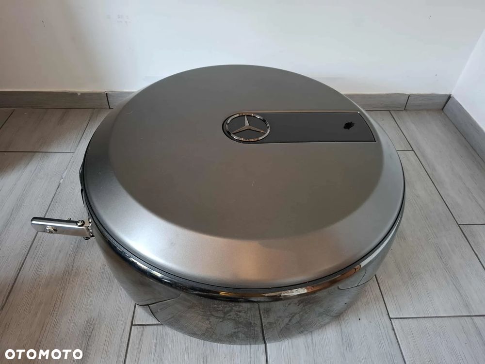 OSŁONA KOŁA ZAPASOWEGO DEKIEL MERCEDES G KLASA W463 OBUDOWA OBEJMA ZŁOTY CHROM IDEALNY STAN - 1