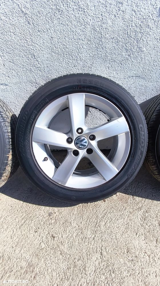 Jante Aliaj 5x112 R16 Barcelona Volkswagen 7JET45 anvelope vara 205/55/16 - 4