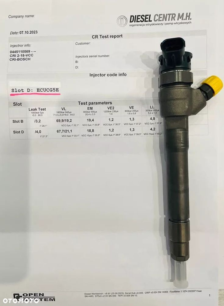 wtryskiwacz 0445110569 HMLGT2183R RENAULT OPEL - 3