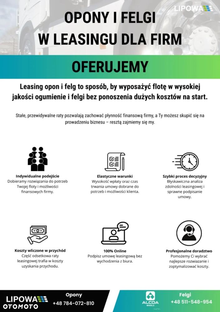KOSZTY FV / LEASING NA FELGI ALCOA / Ciagnik siodłowy / Naczepa / Przyczepa / Autobus - 4