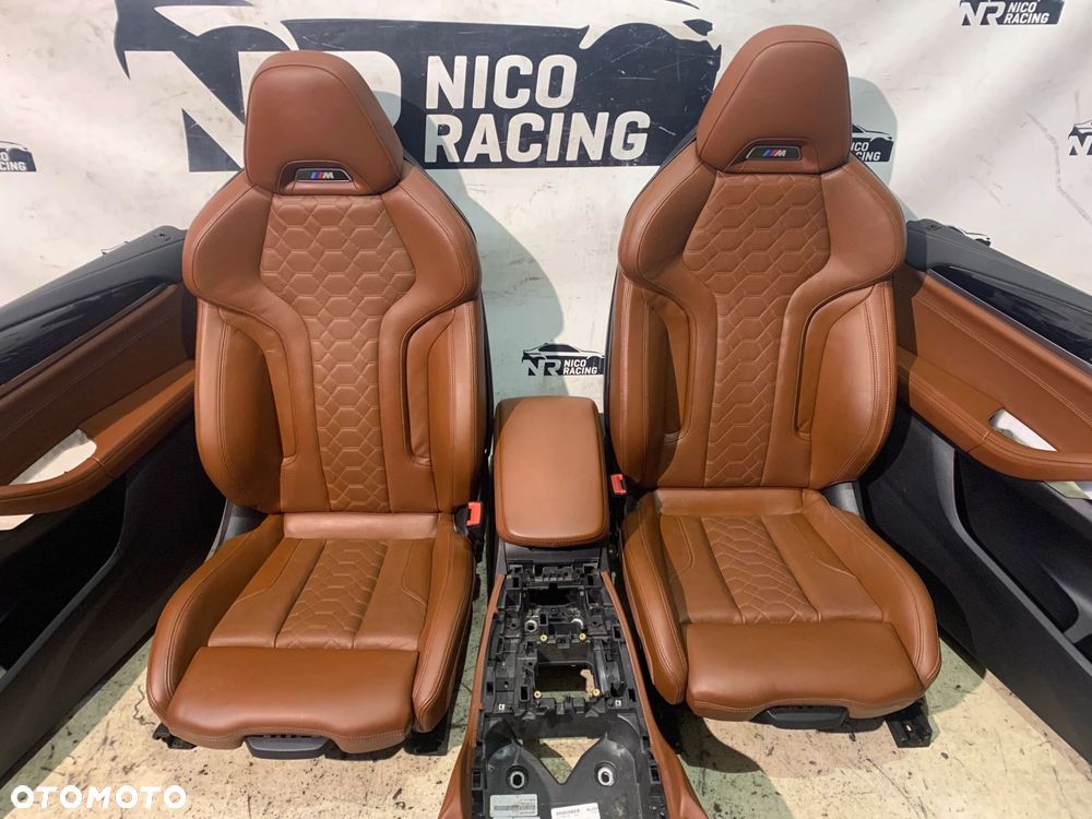 FOTELE TAPICERKA BMW X3M F97 X3 G01 COMPETITION SKÓRA KAWOWA GRZANE HARMAN - 2
