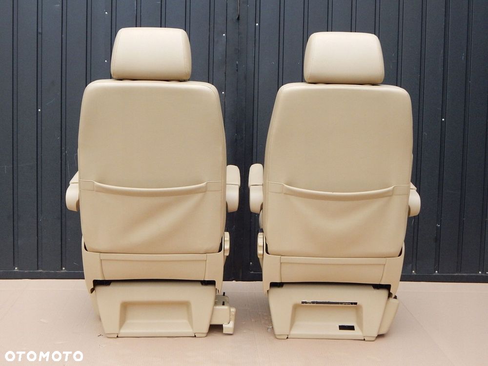 vw t5 multivan fotel kierowcy pasażera prawy lewy komplet skóra beżowy - 6