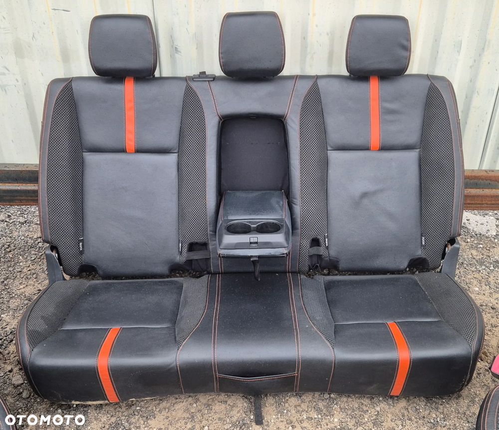 Komplet Foteli Siedzenia Przód Tył Kanapa WILDTRACK Czarna Pół Skóra Grzane Elektryczne Ford Ranger 2011-2022 - 6