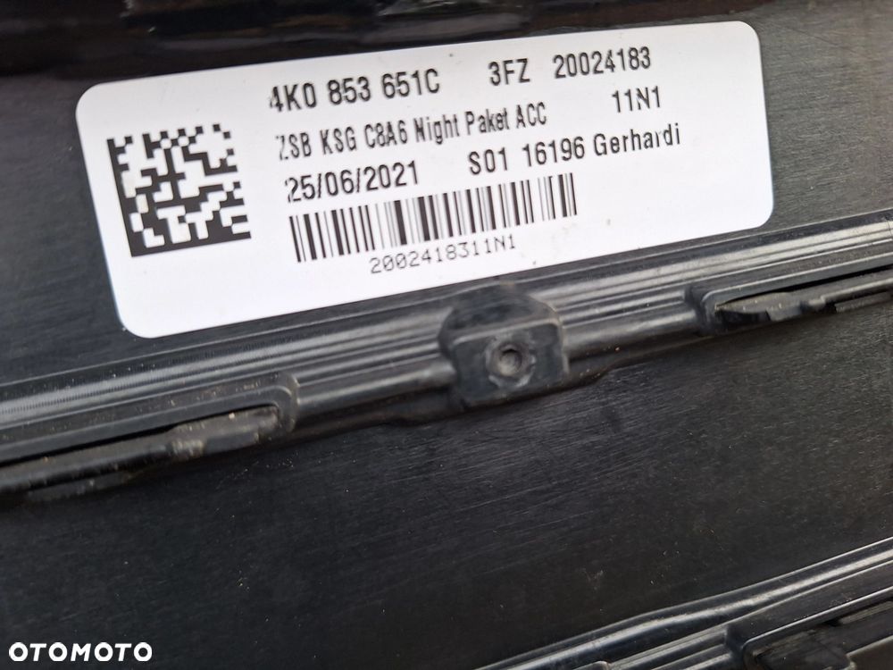AUDI A6 C8 18-23 4K0 ZDERZAK PRZÓD PRZEDNI+GRILL NIGHT PAKET+KRATKA 4K0807437 4K0853651C WYSYŁKA 24H - 16